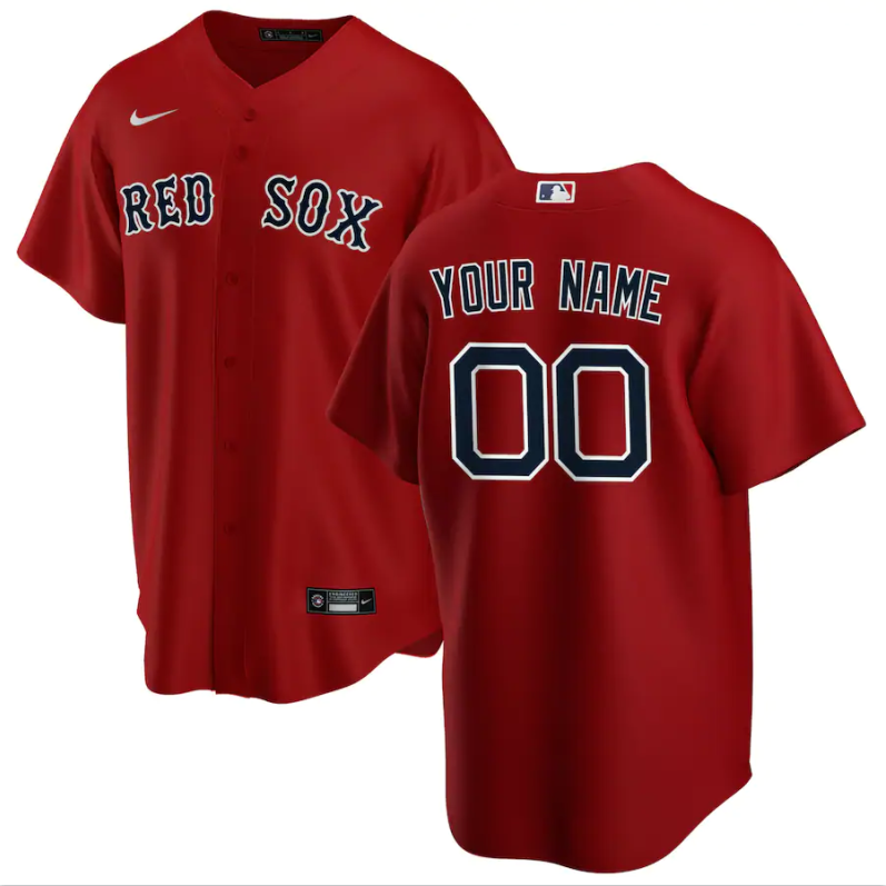 Men's Boston Red Sox Active Player Custom Red Base Stitched Jersey